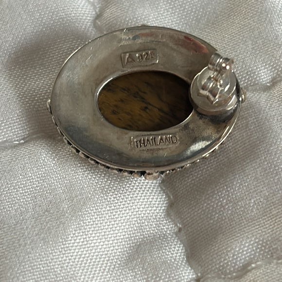 Sterling Silver Tiger’s Eye Post Earrings - Picture 3 of 6